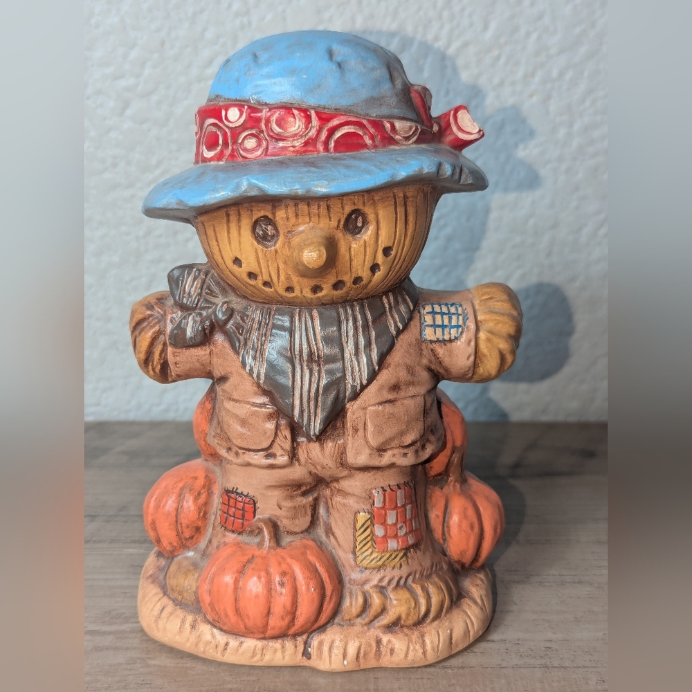 Vintage Halloween Pumpkin Jack-o-Lantern Scarecrow Ceramic Mold 1970’s HOMEMADE